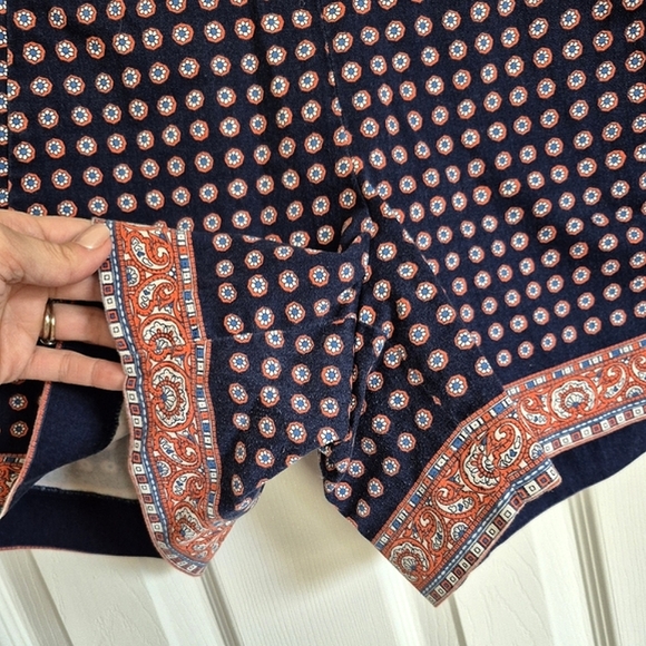 J. Crew Navy Blue Floral Boho‎ Paisley Cotton Shorts Womens 8 - Picture 16 of 16